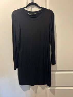 Trina Turk Black Long-Sleeve Jersey Shift Dress
